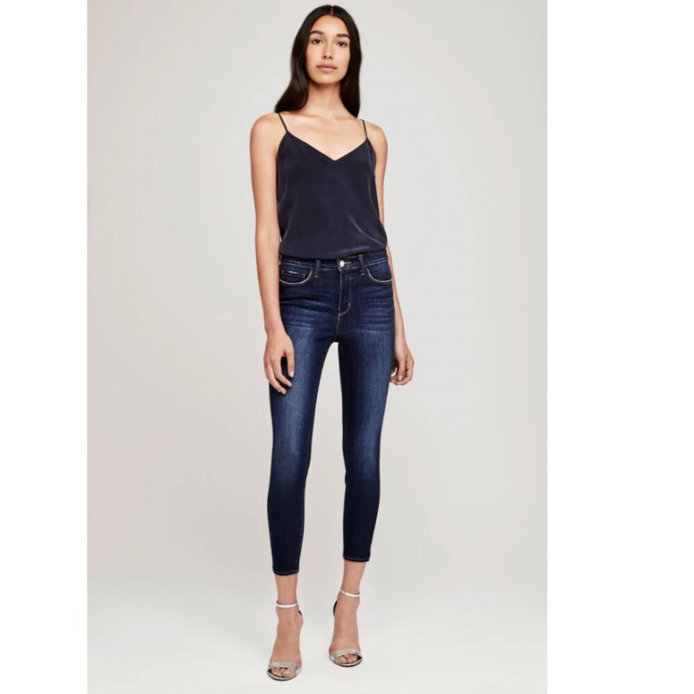 L'AGENCE Women's Margot Skinny High Rise Jeans Baltic Size 25